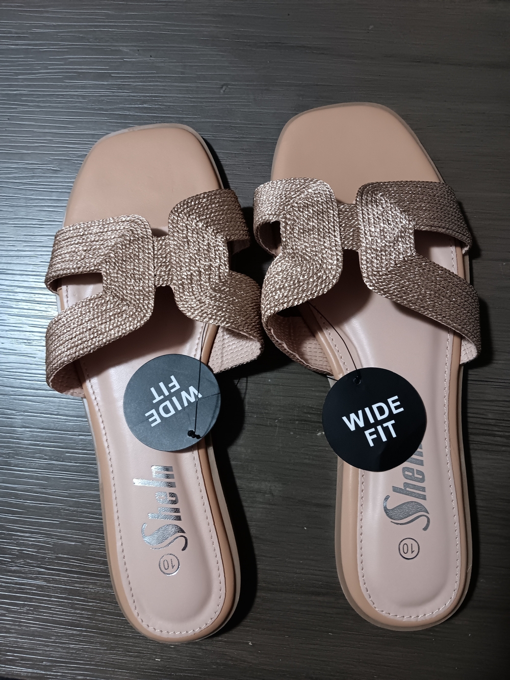 Wide Fit Women's Slip-On Mules in Blush Pink